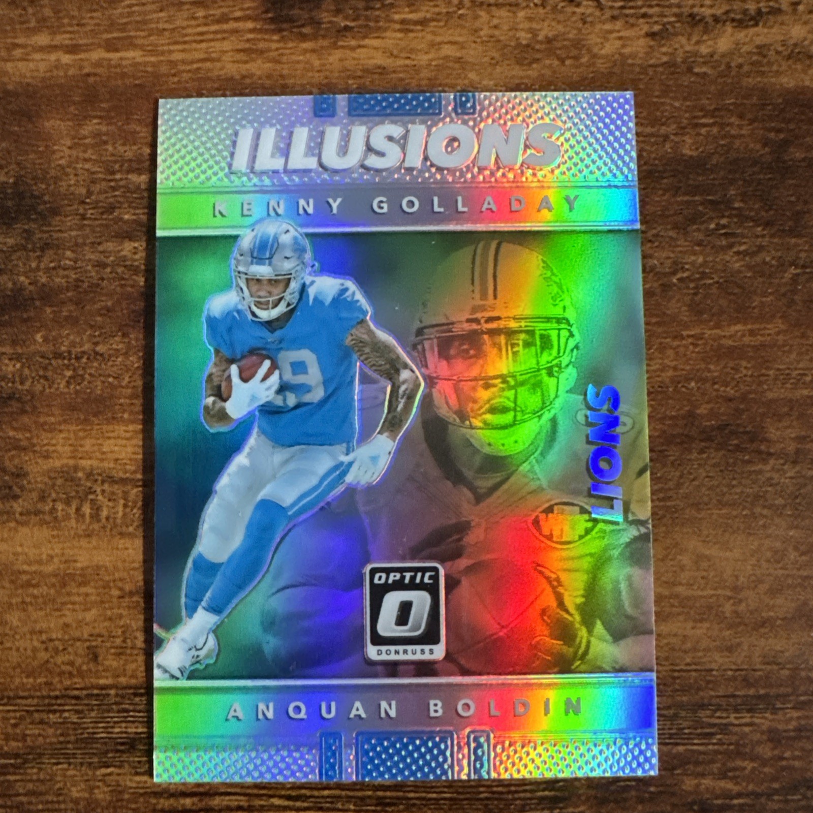 ANQUAN BOLDIN KENNY GOLLADAY 2017 DONRUSS OPTIC ILLUSIONS #26 SILVER PRIZM