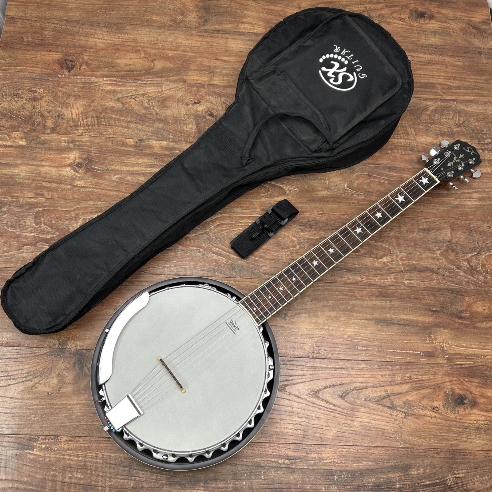 SX Country 6-String Banjo Remo Weatherking head  Rosewood fretboard w/ Bag