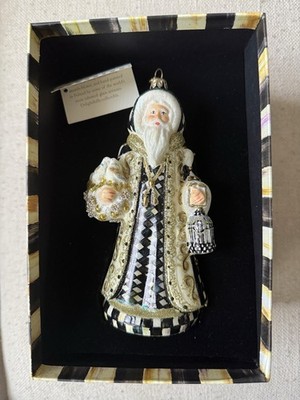 MacKenzie-Childs Turtledove Santa Ornament  Mint, Never Displayed, Box Has Split