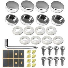 BGGTMO Chrome License Plate Screw Caps - Self-tapping Screws with