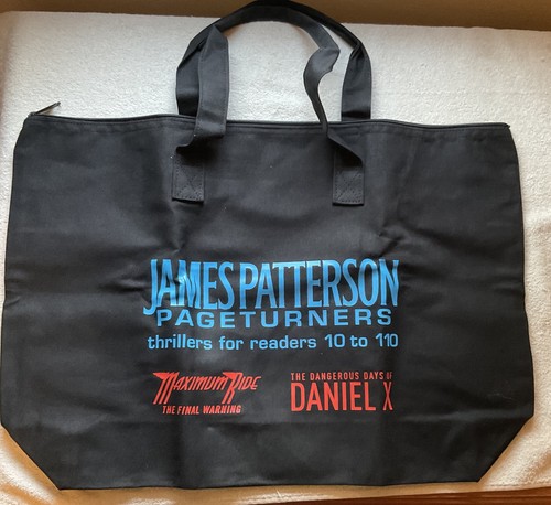 James Patterson Black Tote with Zippered Top