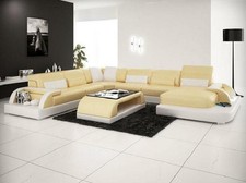 Wohnlandschaft Couch Polster Eck Garnitur Designer Ledersofa Big Sofa  WetzlarA
