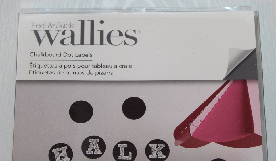 NIB Peel and Stick Wallies Chalkboard Dot Labels 24ct - Image 2 of 4
