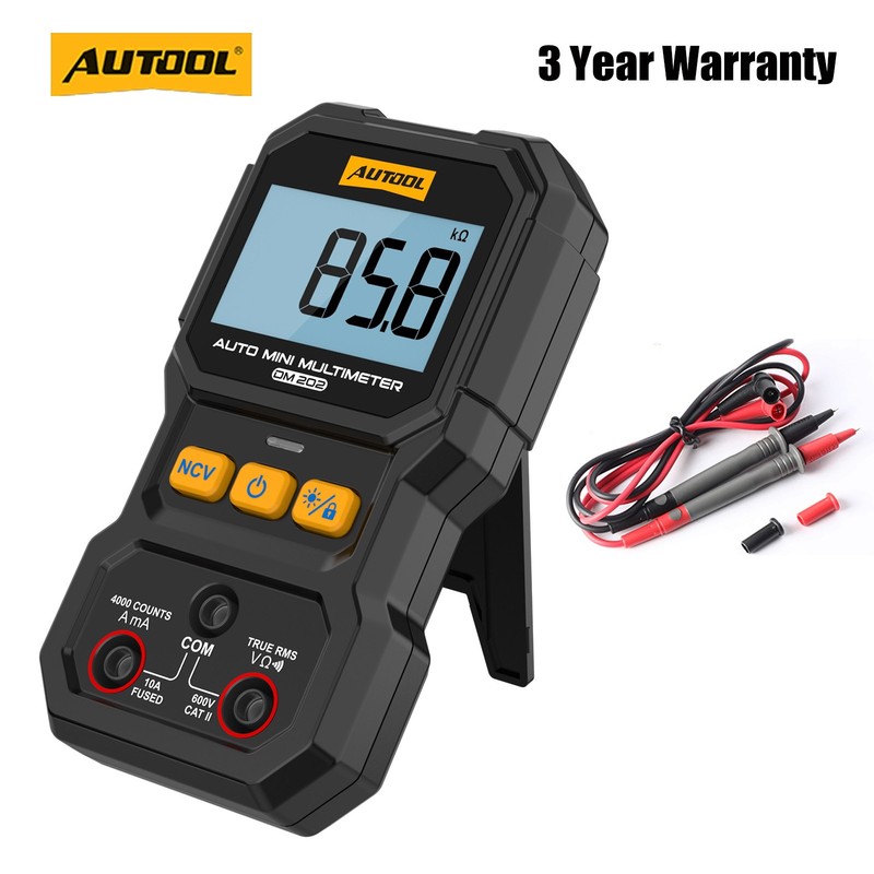 AUTOOL DM202 Digital Multimeter Tester AC DC Voltmeter NCV Ohm Circuit Tester