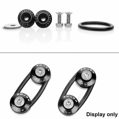 4x Black JDM Aluminum Quick Release Fasteners Bumper Trunk Fender Hatch Lids Kit - Picture 2 of 12