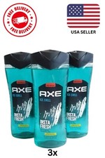     3 AXE ICE CHILL Insta Fresh Body Wash with Icy Menthol 16 fl oz Each   