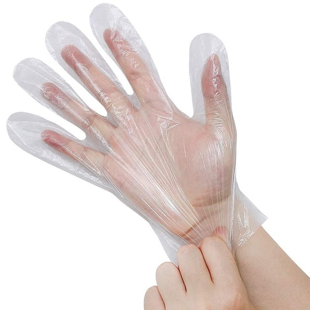 100X KIDS Transparent Plastic Disposable Gloves Food Kitchen FAST