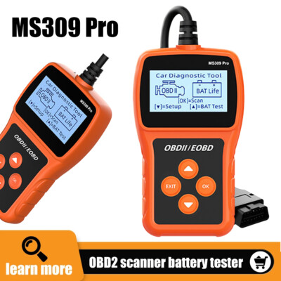 2.4'' Display MS309 PRO OBD2 Scanner Engine Fault Code Reader And Battery Tester