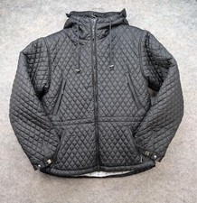 Roper Jacket Womens Medium Black Quilted Hooded Zip Pockets Outdoor Cowgirl Chic