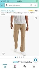 Dockers 40x30 Signature On-The-Go Smart 360 Flex Khaki Straight Fit Pants New