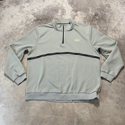 Avant Garde Sweatshirt Mens Plus Sage Green Affinity Tracktop 1/4 Zip Pullover