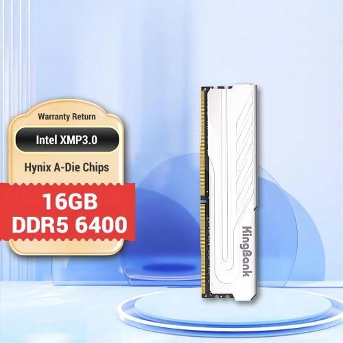 KINGBANK Heatsink DDR5 16G PC5-51200 6400MHz UDIMM Desktop Computer Memory