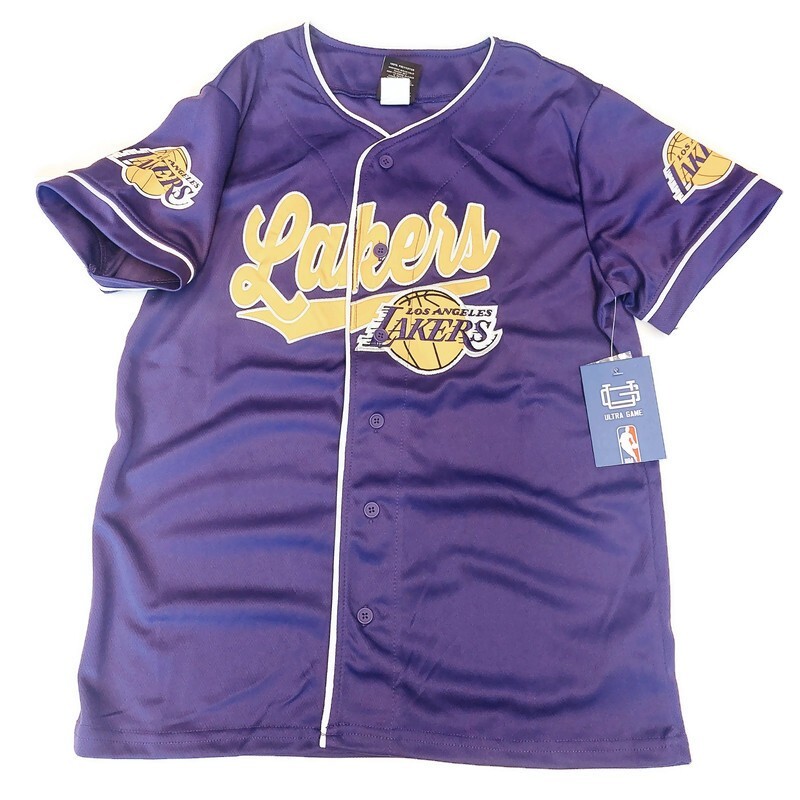 NBA Los Angeles Lakers Official Button Up Jersey Youth Sz 14-16