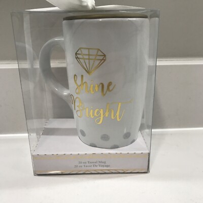 20 Oz Ceramic Coffee Travel Mug With Lid Shine Bright With Diamond | eBay