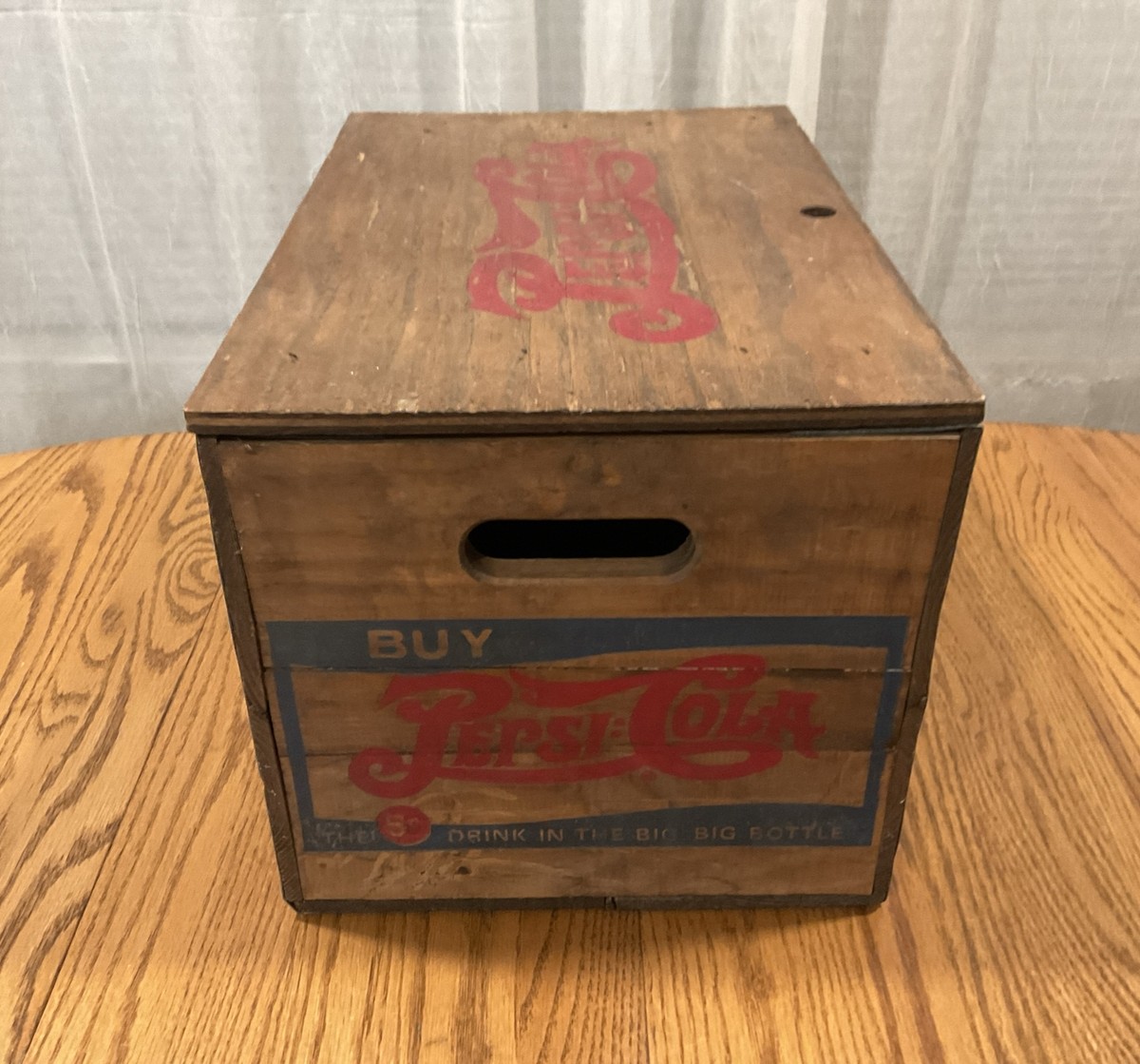 ブレイブリーデフォルト 箱型POP 非売品 Vintage Pepsi Wooded Crate Box w/ Checkerboard Top
