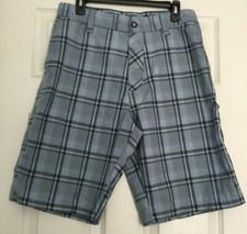 Men's Plaid Shorts Hurley International Size 32 Light Blue