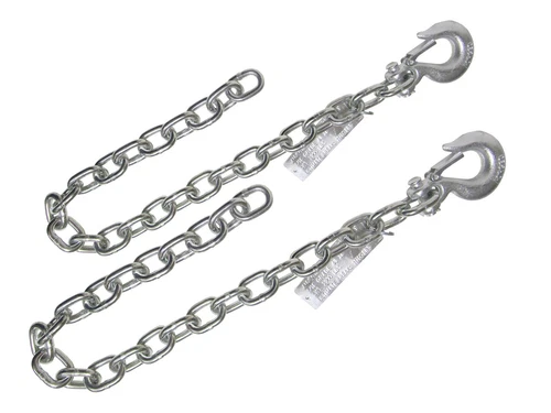 1 Pair 5/16" x 27" Grade 43 Trailer Safety Chains w/ Clevis Slip Hooks 11,700 lb