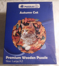 NEW Autumn Cat Premium Wooden Puzzle -Large/A3 Puzzles Up -Unique Pieces