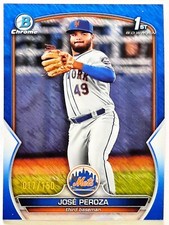 Jose Peroza 2023 1st Bowman Chrome #BCP-149 Blue Shimmer Refractor SP# 17/150