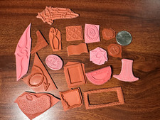 Unmounted Rubber Stamps 18 Pieces Mixed Shapes Frames Stars P5-M