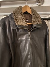 Full Length Leather Winter Jacket - Mens Size Medium