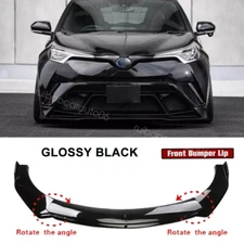 For Toyota C-HR 2018-2022 Front Bumper Lip Spoiler Splitter Body Kit Gloss Black