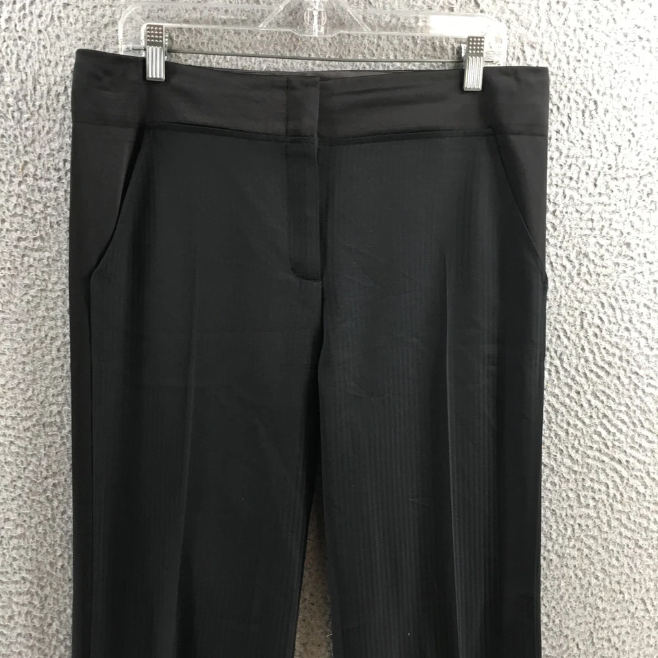 Pantalones de vestir BCBG MaxAzria para mujer 10 (actual 35X33) negros tiro alto corte recto Foto 2 de 4