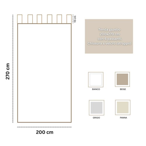 Tenda gazebo Morbidissimi idrorepellente con passanti e chiusura a strappo AB46 - Foto 53 di 53