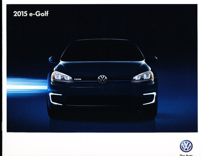2015 VW Volkswagen e-Golf Electric Golf Original Car Sales Brochure Catalog