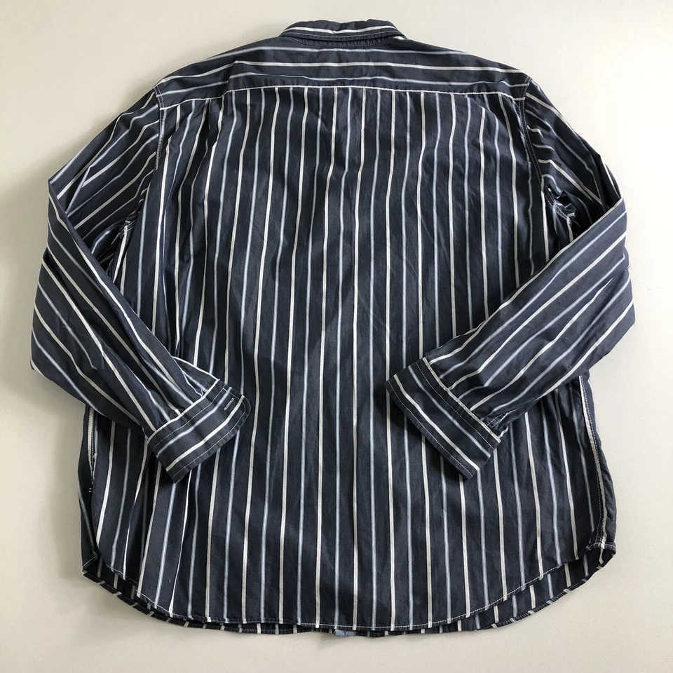 Nautica Mens Gray Stripe Long Sleeve Button Down Shirt Size 2XL - Image 2 of 4