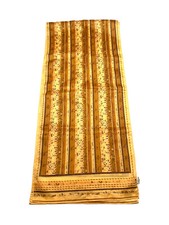 VTG Sally Lee Yellow Brown Floral Print Rectangle Scarf 58  X 13  Made In Japan