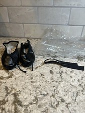 CAPEZIO BALLET SLIPPERS SHOES CHILDS BLACK LEATHER SZ 10B