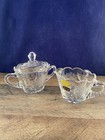Global Art W. Germany Hand Cut Clear Crystal Sugar Cramer Set Flower Art Deco  — photo 1