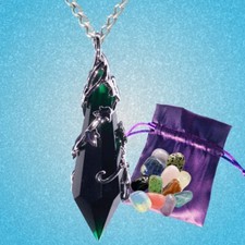 HEDERA HELIX Pendant Necklace IVY pouch Anne Stokes Crystal Keepers FREE GEM