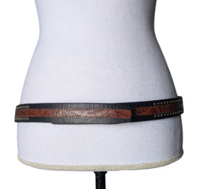 Terry Stack Italian Leather Tan Snake Pattern Belt Size L Terry stack italian leather - Gem main image 2