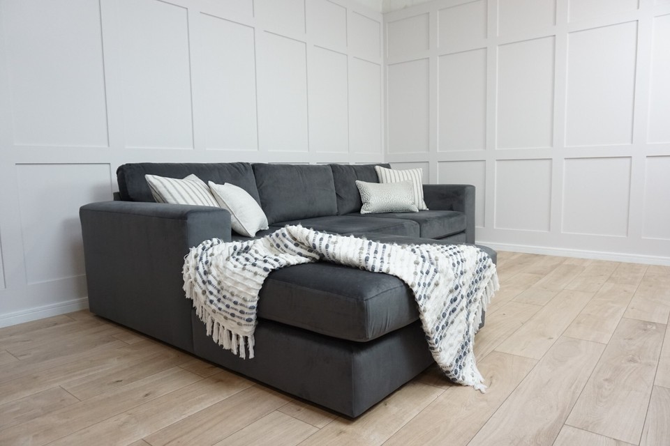 Grey House Plush Velvet MARKS & SPENCER Aspen Left Hand Facing Chaise