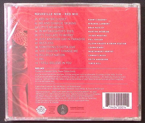 NASHVILLE NOW RED MIX KENNY CHESNEY VINCE GILL LEANN RIMES STILL SEALED! CD345 - Picture 2 of 2
