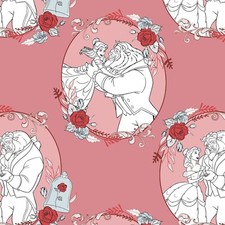 Disney Beauty  The Beast Belle Dusty Pink 100 Cotton Fabric by The Yard
