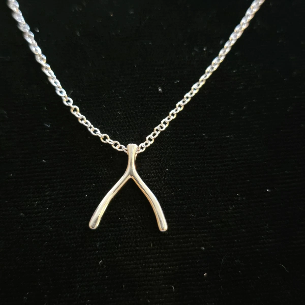 Sterling forever wishbone necklace clearance
