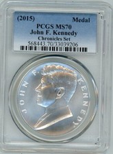 2015 JOHN F. KENNEDY CHRONICLES SET MEDAL PCGS MS70 Cert. 33039206