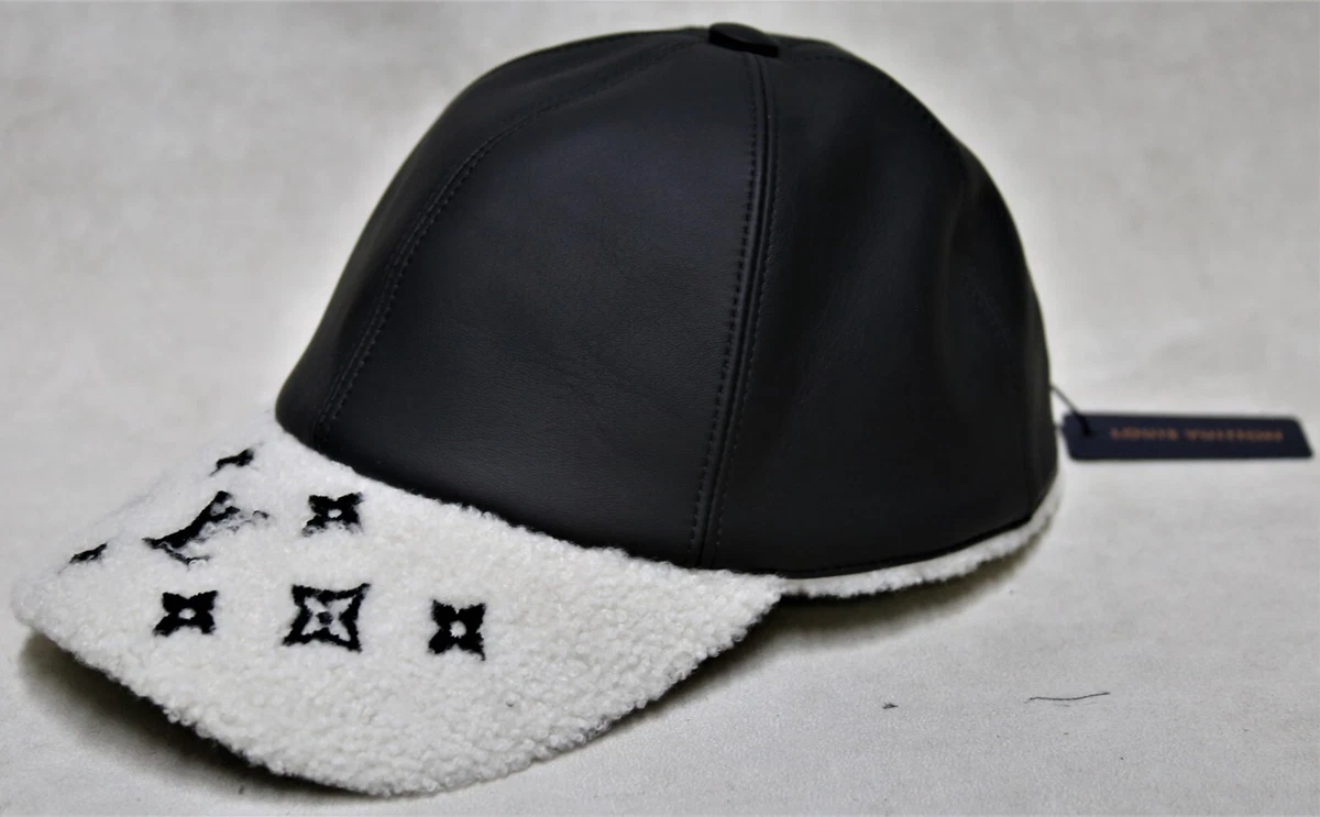 Louis Vuitton Baseball Cap Black Leather Hat