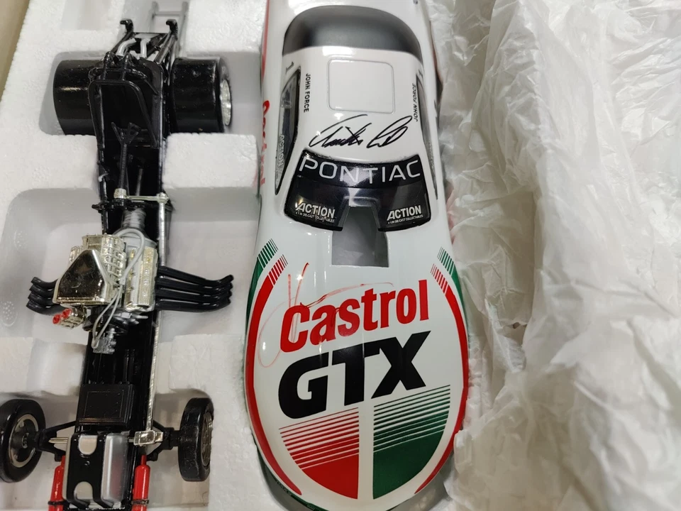Firmado 1997 Action John Force & Austin Coul Castrol 1/24 Diecast Car Pontiac Foto 2 de 4