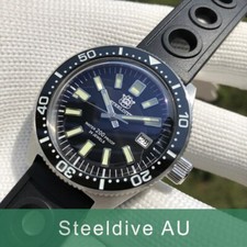 Steeldive SD1962, 62MAS, NH35, Dome AR Sapphire, Lume, 200m Diving,BNIB