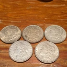 5-Morgan Silver Dollar $1 Coins Lot of 5, 1896 Silver