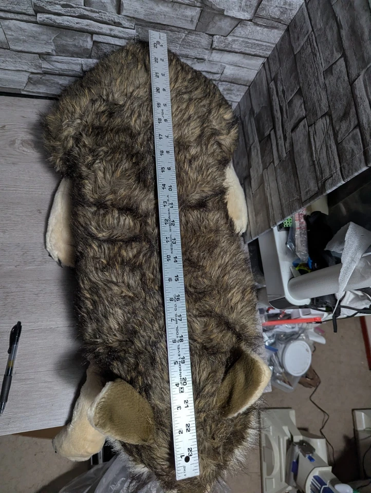 READ Jumbo Large Wolf Realistic Plush 40” Head To Tail Halloween Prop Dog Toy - Image 3 of 4