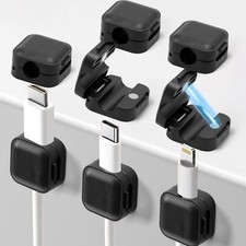 8 Pack Magnetic Cable Clips, Black Cable Management Accessories, Cord Smooth