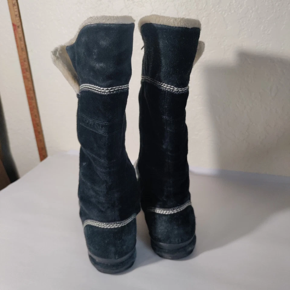 Botas de torsión Adidas vintage para mujer cremallera completa negras gamuza piel sintética forradas talla 9,5 Foto 4 de 4