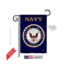 Breeze Decor 58058 Military Navy 2-Sided Impression Garden Flag - 13 x 18.5 in.