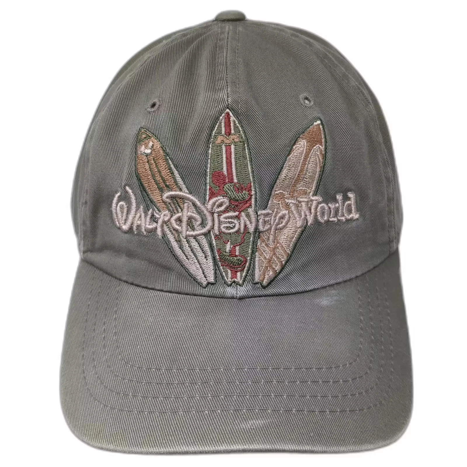 Disney Baseball Cap Green OS Slideback Embroidered Surfboard Cotton Hat