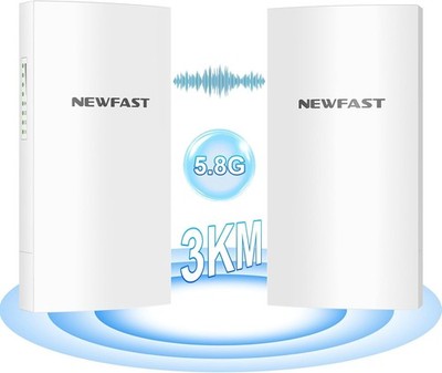 NEWFAST Wireless Bridge 3KM Outdoor Wetterfest WLAN Point to Point - 5.8G